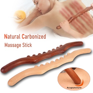 Massagem De Madeira Carbonizada Natural Terapia De Bastão Raspagem Guasha Ferramenta De Raspador De Ponto De Gatilho Das Costas