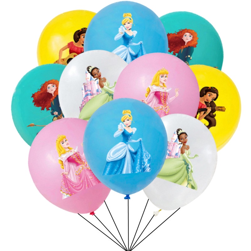 10pcs Princesa Tema Encanto Aurora Bela Adormecida 12 Polegada Látex Balão De Beleza Do Bebê Decoração Da Festa De Aniversário Conjunto em Oferta na Shopee