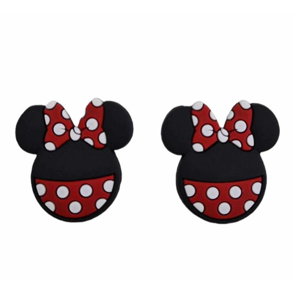 Aplique Emborrachado - Símbolo Minnie Bolinha - 33x33mm - 2un