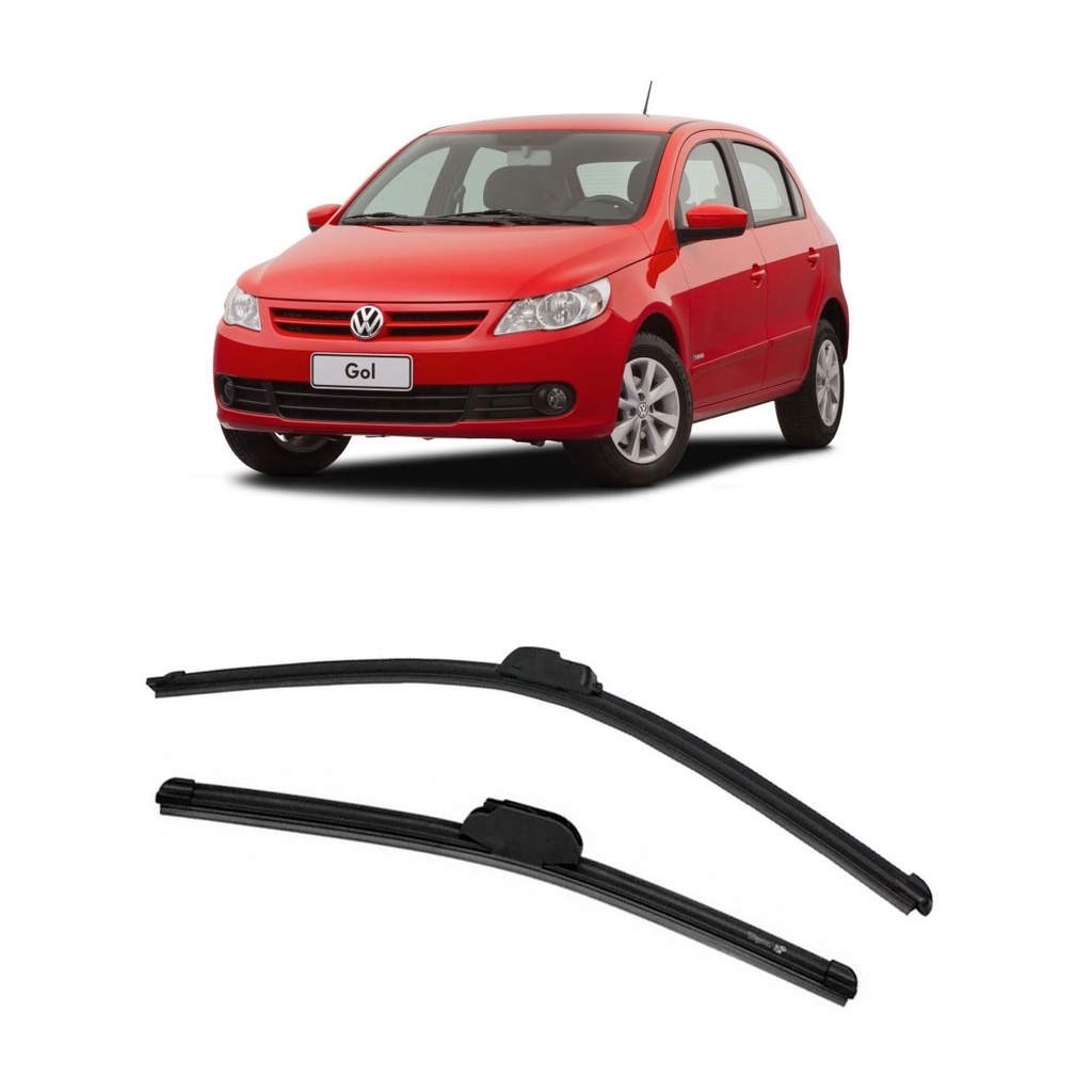 Kit Palheta VW Gol G5 GV 2009 2010 2011 2012 Limpador Parabrisa Silicone