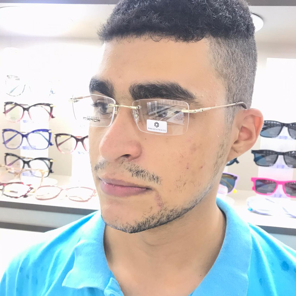 Armações Óculos Sem Grau Parafusado Titanio Original Pg417 em Oferta na Shopee