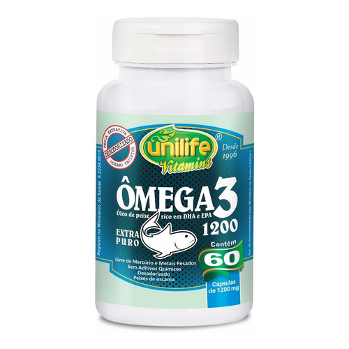 Kit 3 - Omega 3  Óleo De Peixe 60 Cáps 1200mg - Unilife