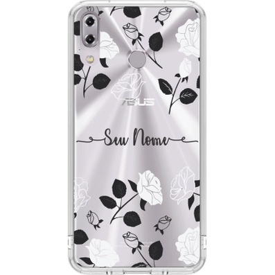 Capa de Celular Capinha Asus Zenfone 5 2018 Personalizada  - Flores PB Com Nome