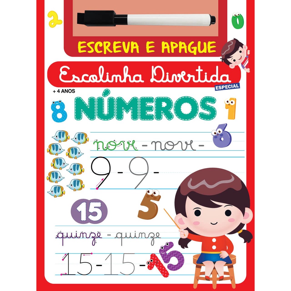 Livro Escolinha Divertida Escreva E Apague - Numeros em Oferta na Shopee