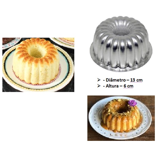Forma Bolo Torta Suíça Decorada N2 (13x6cm) Alumínio - MajuFormas em Oferta na Shopee