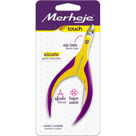 Alicate Para Cutículas Merheje Touch Amarelo/Violeta