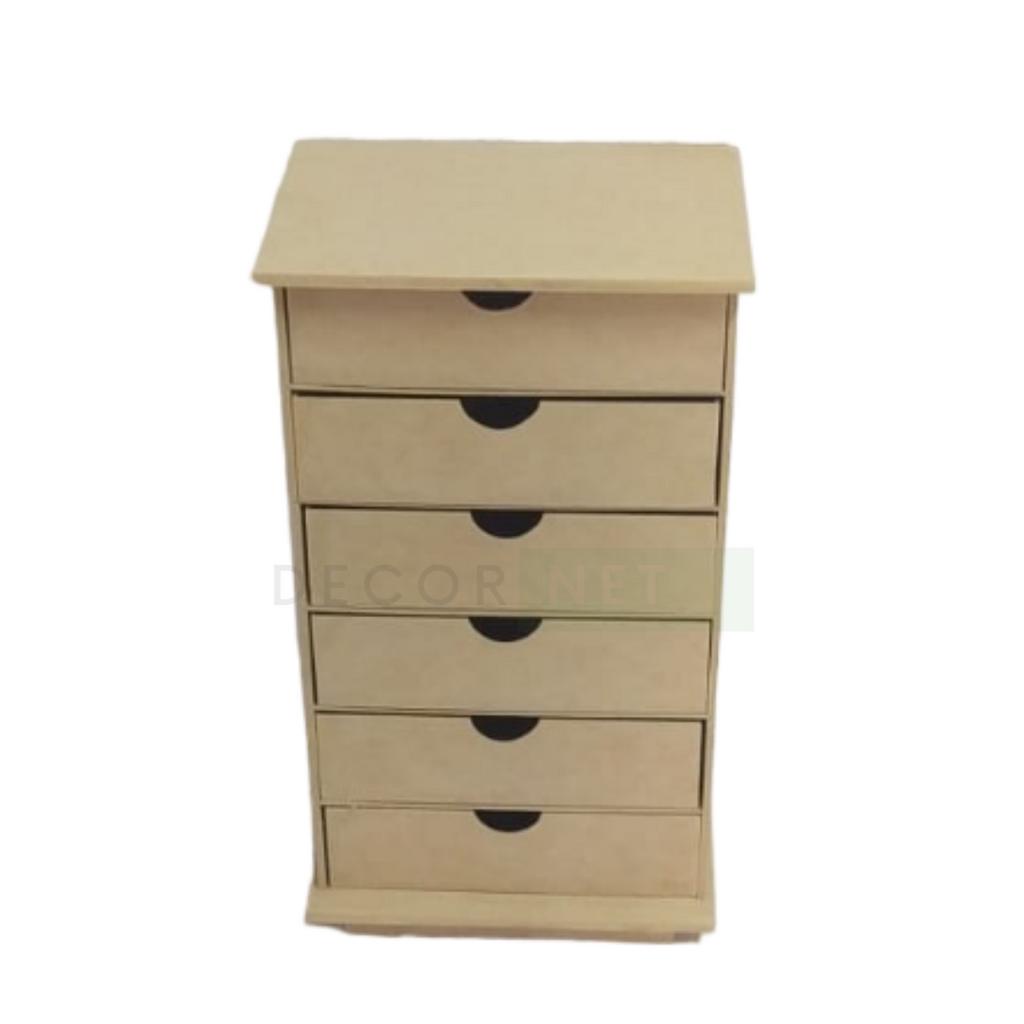 COMÔDA ARMARIO ORGANIZADORA COM 06 GAVETAS EM MDF CRU PARA PINTURA em Oferta na Shopee