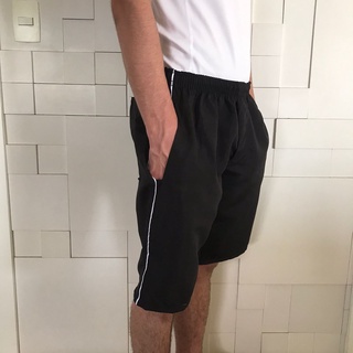 Bermuda Tactel Shorts 3 bolsos Padrão e Plus Costura Rebatida