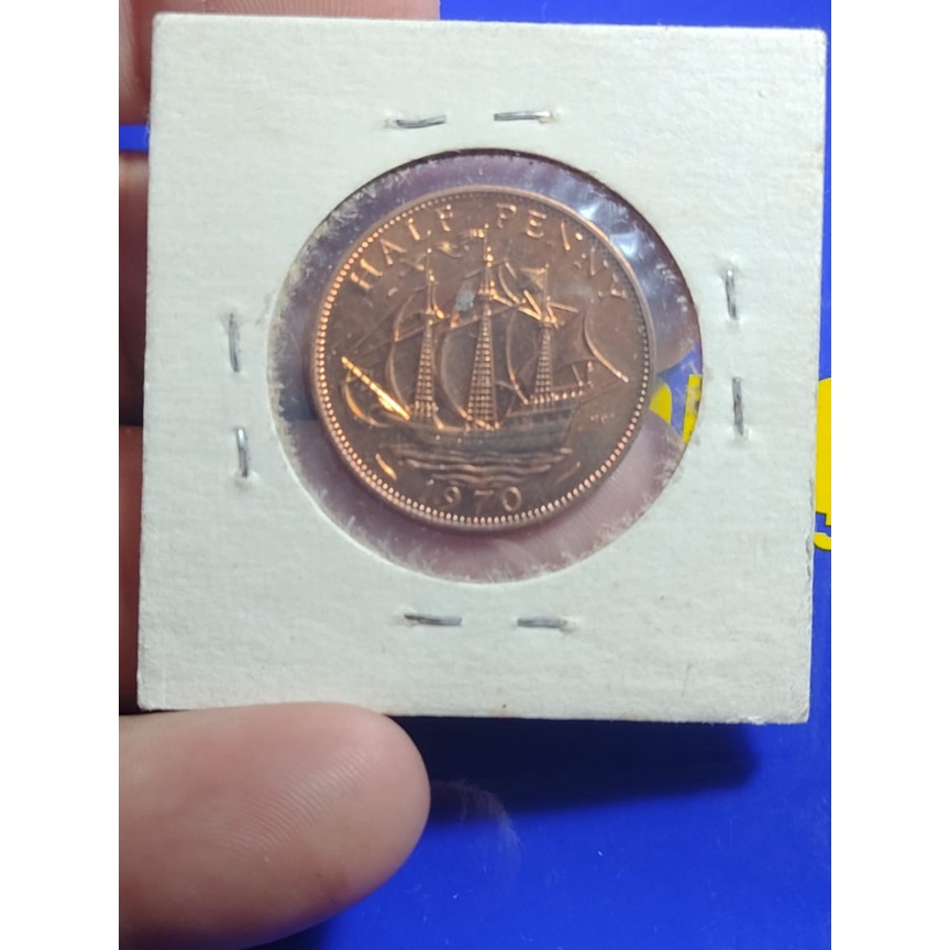 Moeda Half Penny 1970 estrangeira para colecionadores rara