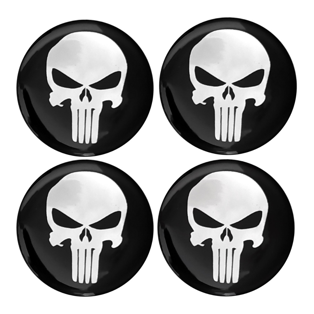 Kit Emblema Adesivo Decorativo Para Calota ou Roda Resinado 4 peças 51mm Justiceiro em Oferta na Shopee