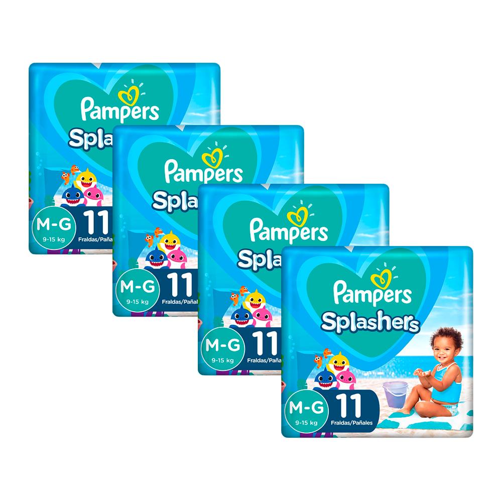 Kit 44 Fraldas Pampers para Água Splashers Baby Shark M-G	 - Mom & Baby