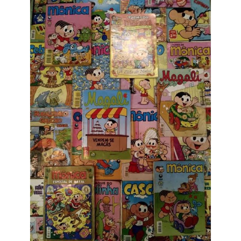 Gibi Turma da Monica - Cebolinha - Cascão - Magali - Chico Bento (enviado aleatoriamente) gibis ingles espanhol portugue