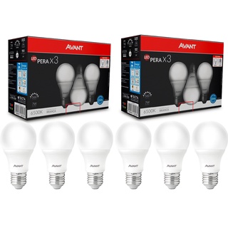 Kit 6 Lâmpadas Bulbo Led 7w Soquete E27 Bivolt Avant