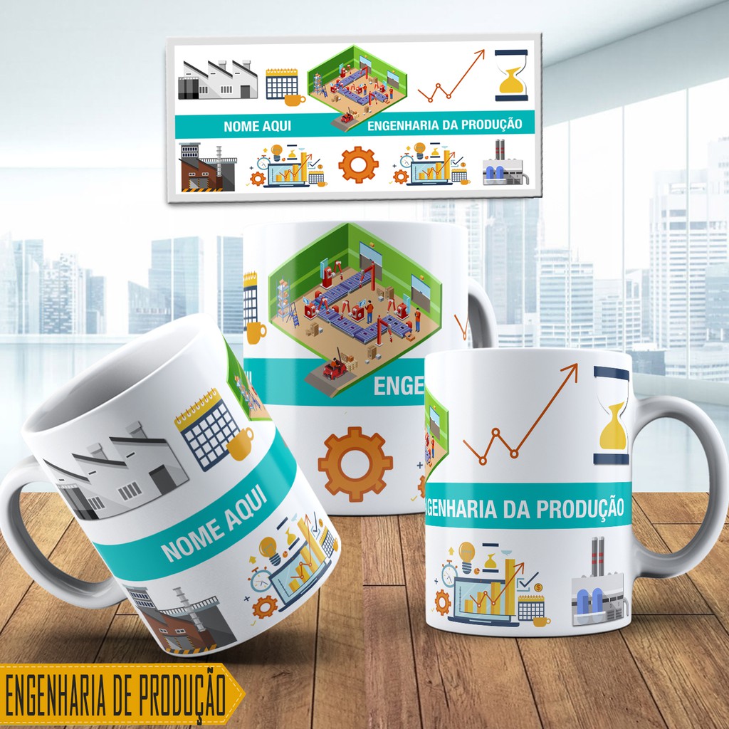 Caneca Profissões Engenharia De Produção