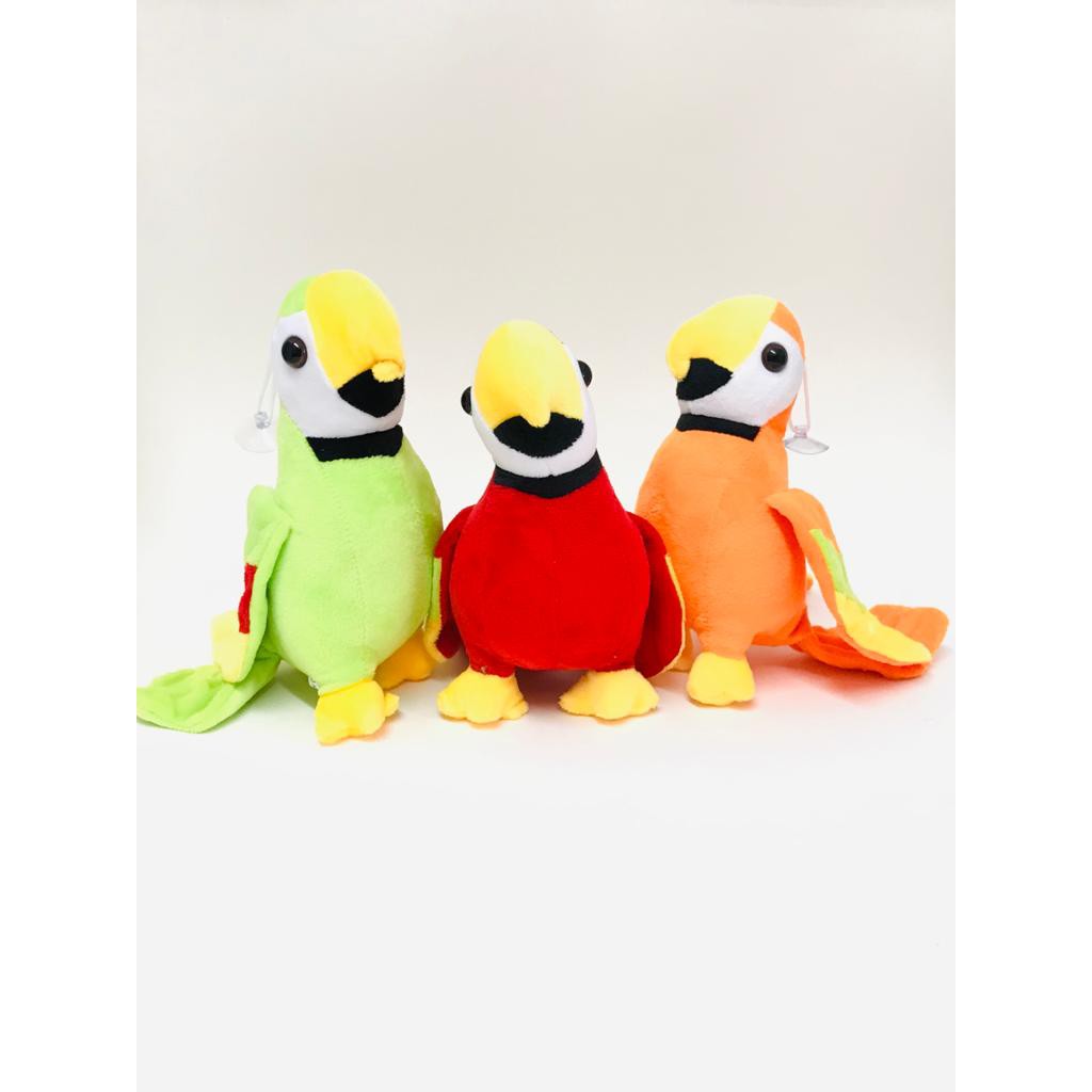 Bicho de Pelúcia Papagaio 21cm com Ventosa