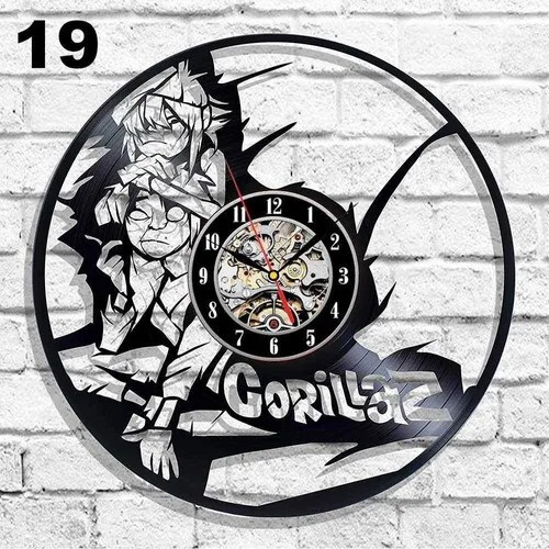 Gorillaz 19 - Relógio Disco De Vinil Decoração