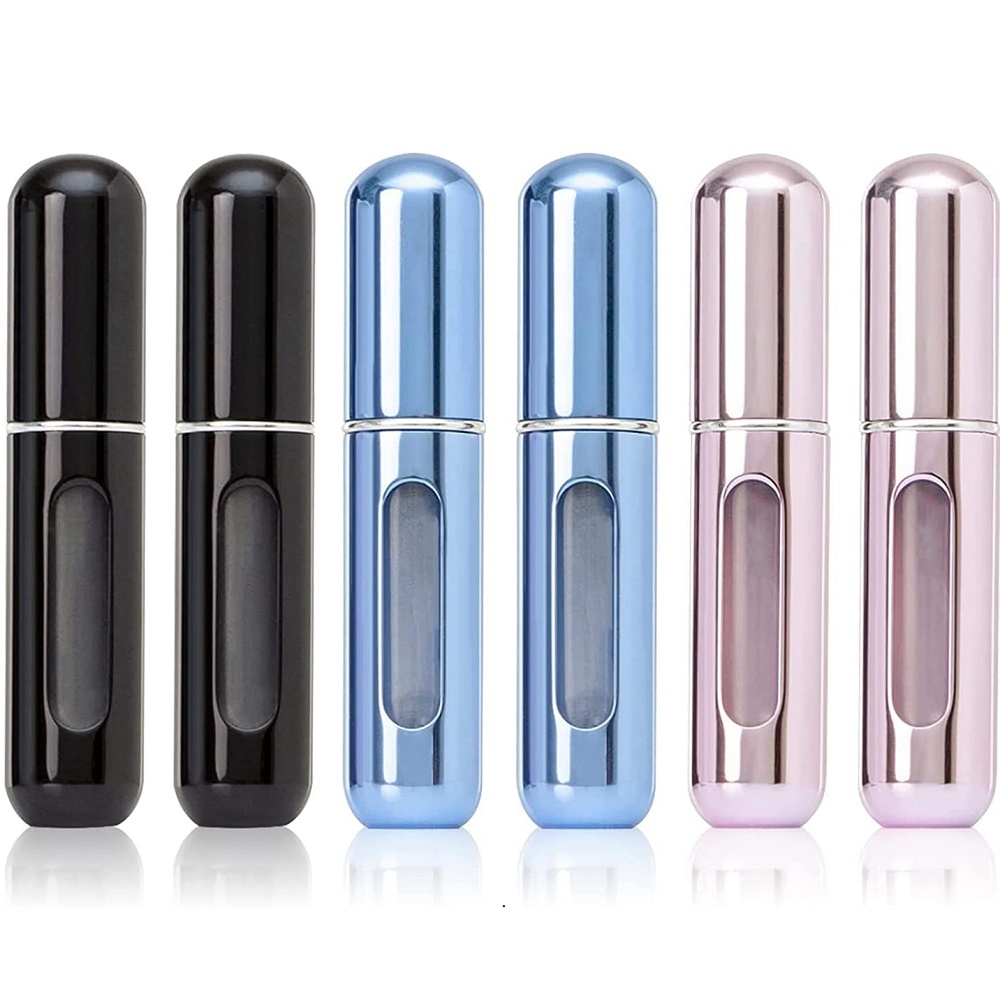 Kit 6 Pcs Perfume Frasquinho Frasco Amostra Bolso Bolsa Decant Borrifador Viagem Spray Mini Refil