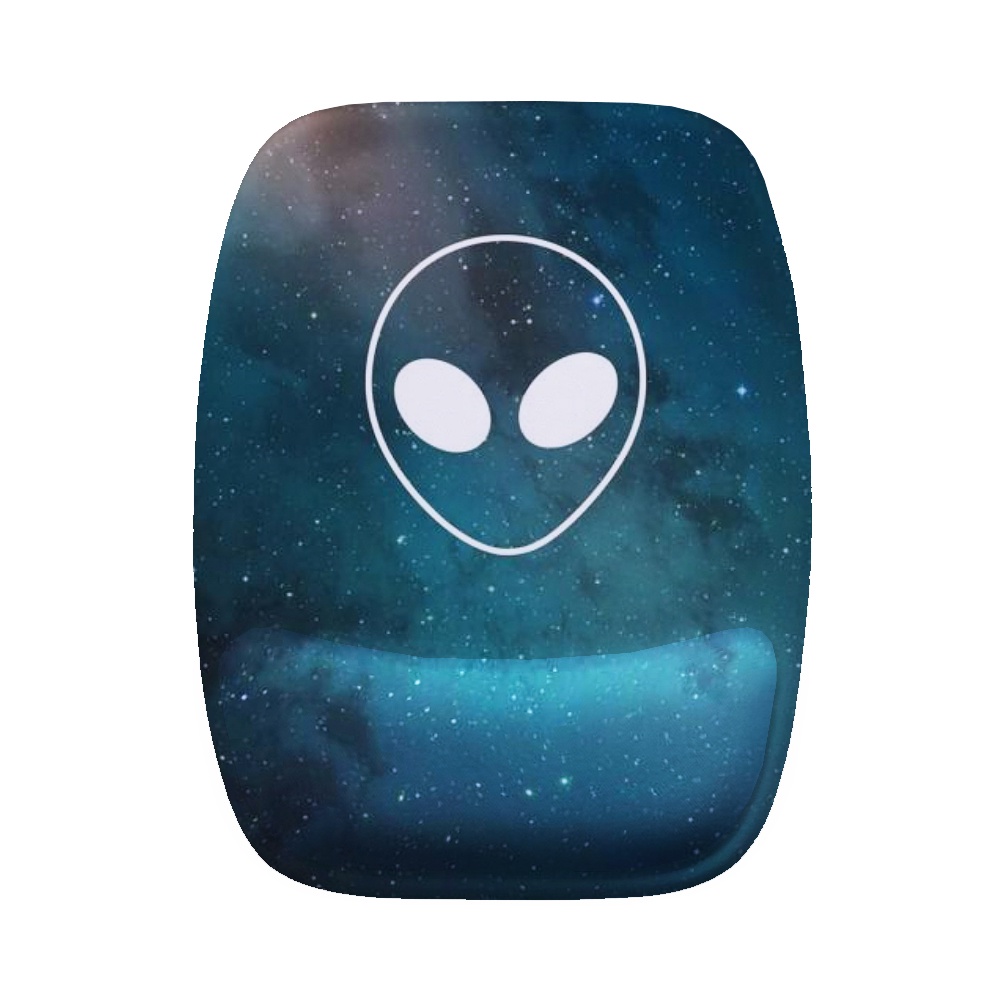 Mouse Pad Ergonomico Retangular Alien Branco Espaço Universo