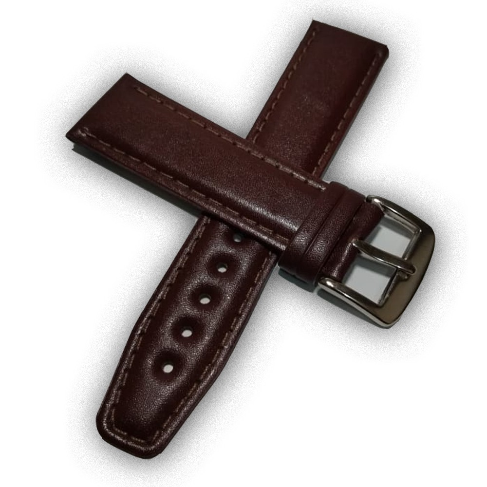 Pulseira de Couro Liso Marrom para Relógio Chilli Beans Com encaixe de 22mm