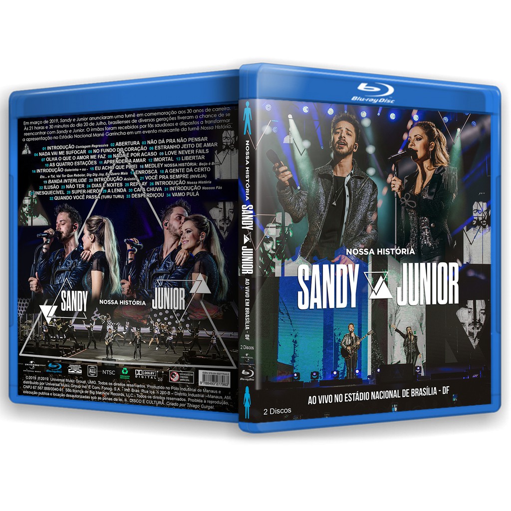 Sandy e Junior - Ao Vivo em Brasília Turnê Nossa História (Blu-ray e DVD) Duplo