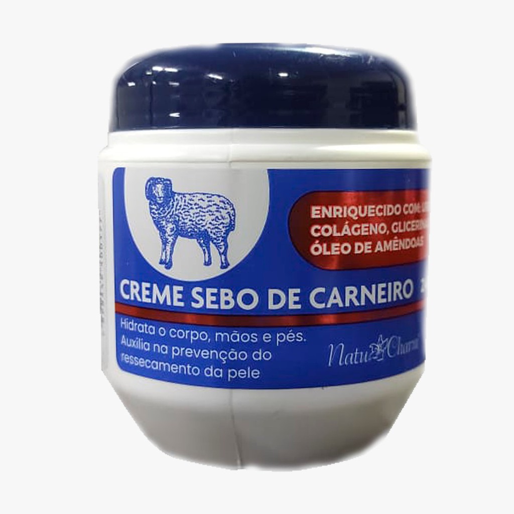 Creme Sebo de Carneiro 240g Natu Charm azul em Oferta na Shopee