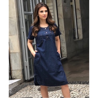 Vestido Jeans Três Botões (disponível do 38 ao 52)