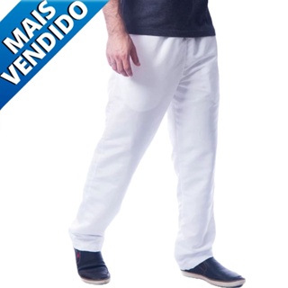 kit 2 calcas  Tactel brancas  masculino uniforme em Oferta na Shopee