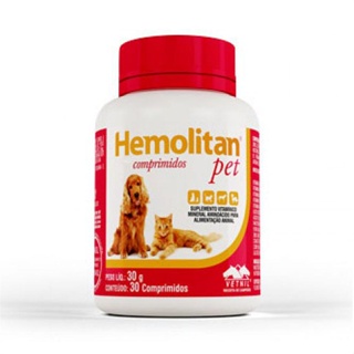 Suplemento Hemolitan Pet Vetnil 30 Comprimidos em Oferta na Shopee