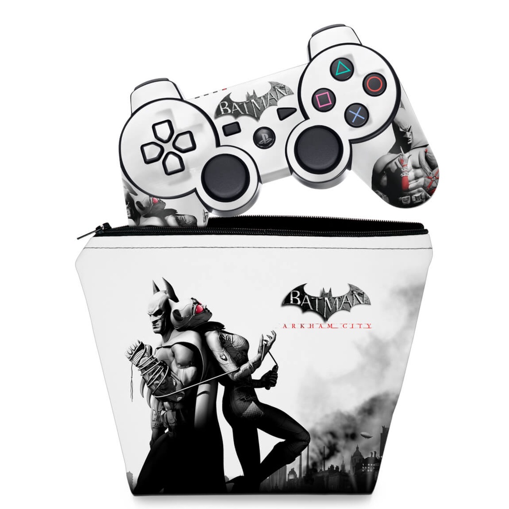 Capa Case e Skin Adesivo PS3 Controle - Batman Arkham City