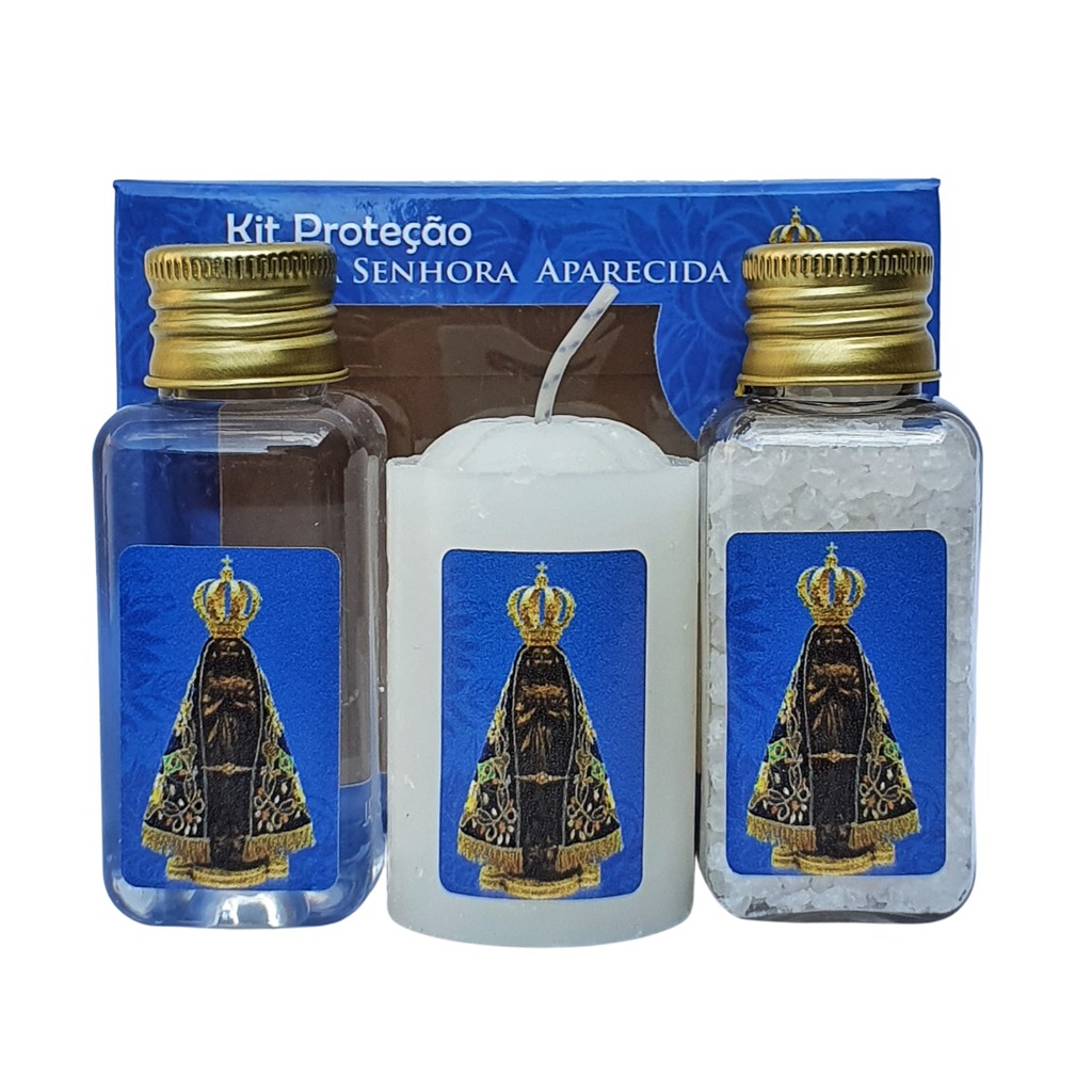Kit Proteção Vela Água Sal Grosso Para Rezar Agradecer 3 Santos Disponíveis em Oferta na Shopee