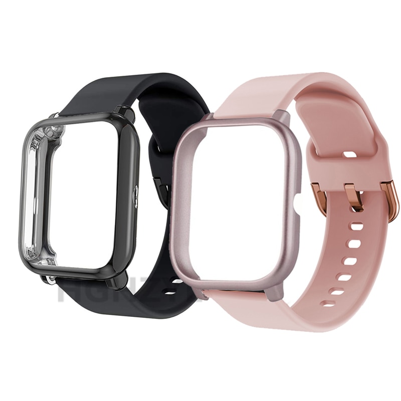 Novo para Huami Amazfit Bip U Pro /GTS 2 Mini GTS 3 Substituição Faixa de Silicone + Capa Dura PC Cobertura Completa