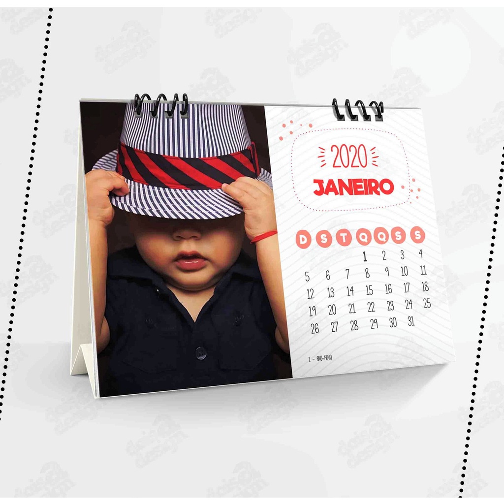 Calendário de Mesa Horizontal x cm M Shopee Brasil