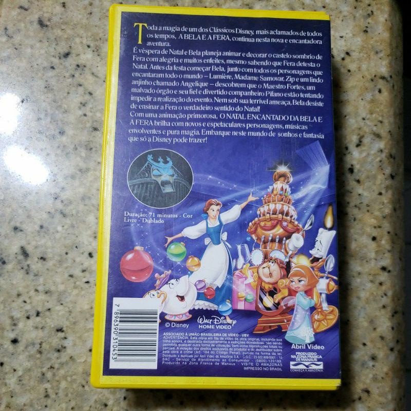 VHS 'O Natal Encantado da Bela e a Fera' (Clássico Disney). | Shopee Brasil