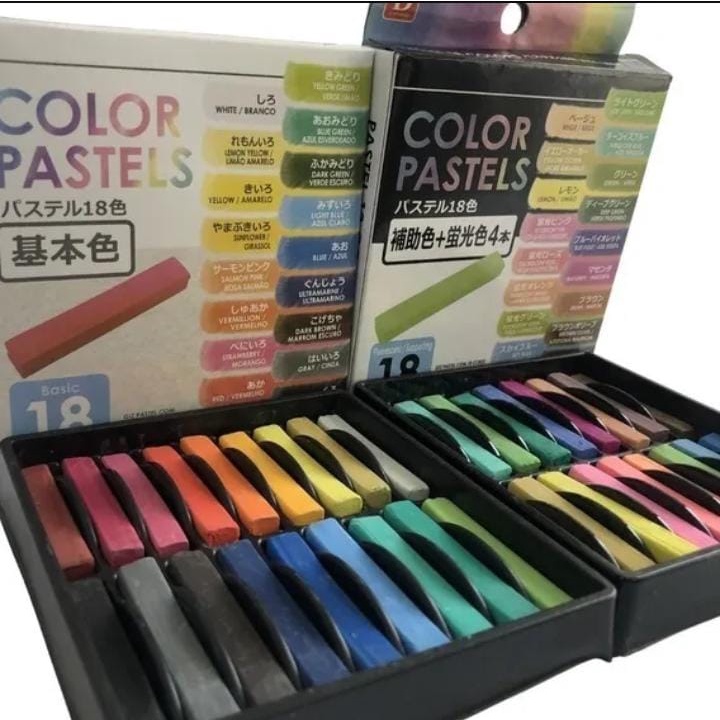 Giz Pastel Seco 36 Cores Basic E Fluorescente Pintar/colorir Promoção