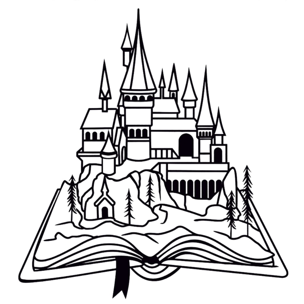 Quadro Decorativo Livro Mágico Castelo Vazado QuartoSala Escritório Quarto Infantil Castelo Mágico Livros Mdf 3mm