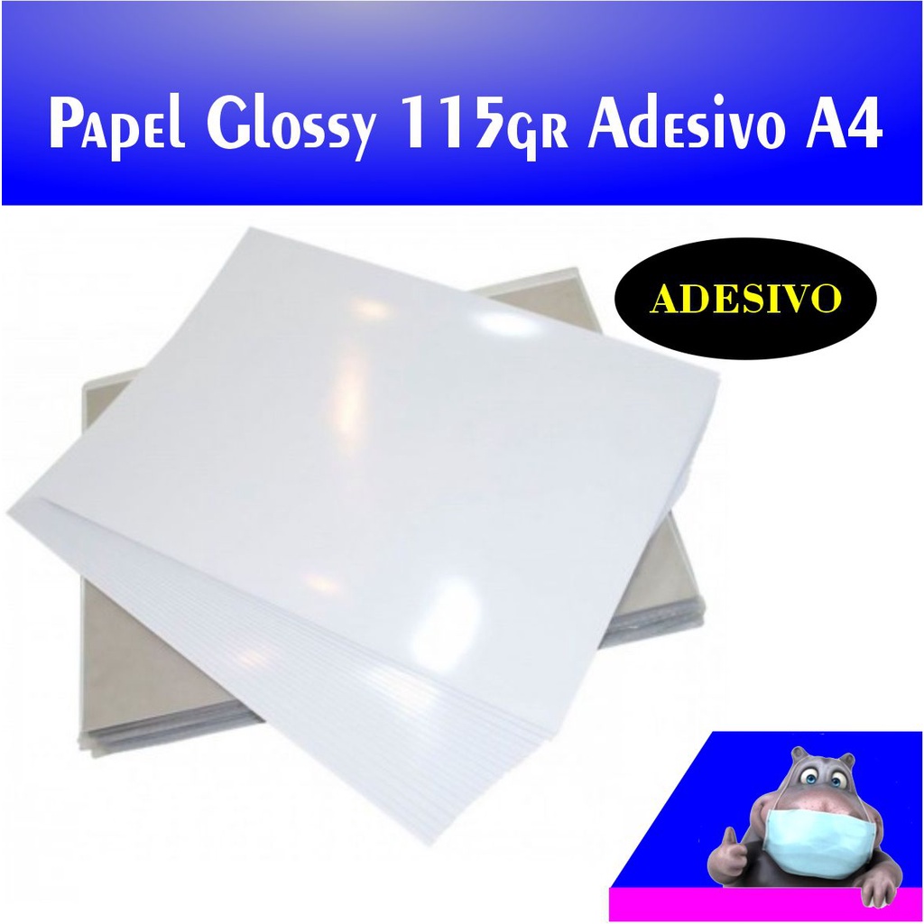 Papel Adesivo Glossy 115gr A4 20 folhas Premium