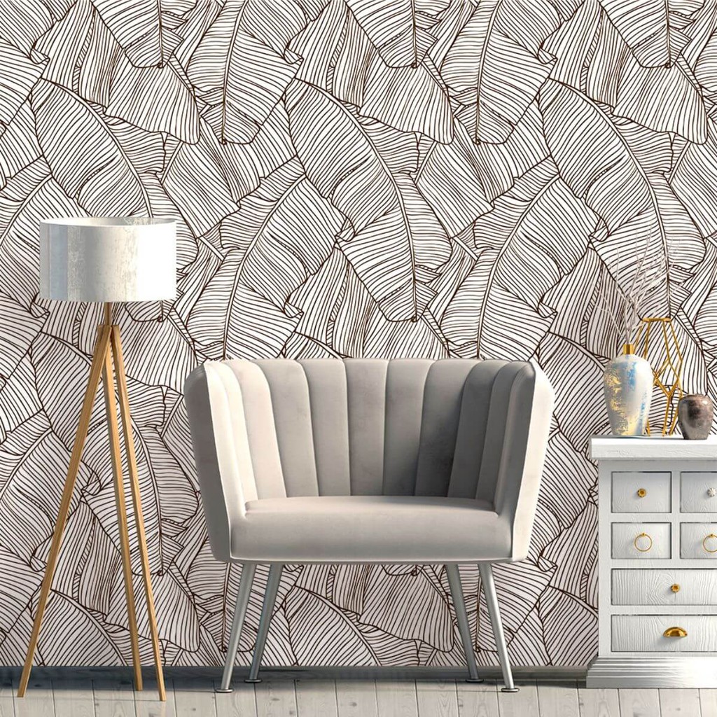 Papel de Parede Autocolante Folhas De Bananeira- Envio Imediato em Oferta na Shopee