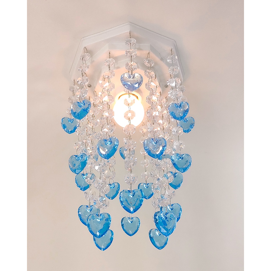 Lustre Plafon Luminária de Teto Corações Decorar Quarto de Bebê Decoração Tema Infantil Menino Coração Azul