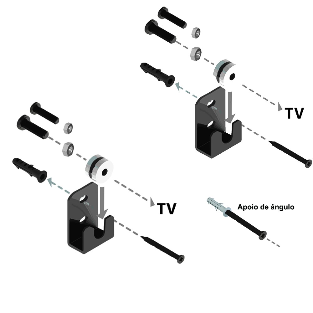 Suporte de TV Led Lcd Plasma 3D Fixo Universal de 10 a 85 Inclinável Aço Carbono