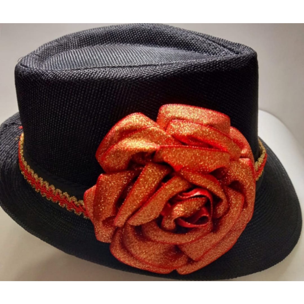 Chapéu Preto Pombagira Rainha Pombagira Padilha Rosa vermelha Dourado Umbanda Candomblé