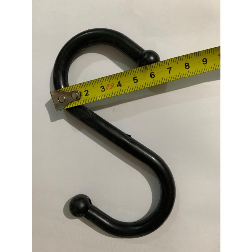 Gancho S preto multiuso TAMANHO UNICO COM 13CM - KIT COM 20 unidades
