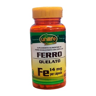 Mineral Ferro Quelato Fe Unilife 60 Cápsulas De 500mg