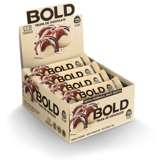 Barra de Proteína BOLD TRUFA DE CHOCOLATE Caixa C/12uni bold snacks - Pronta Entrega