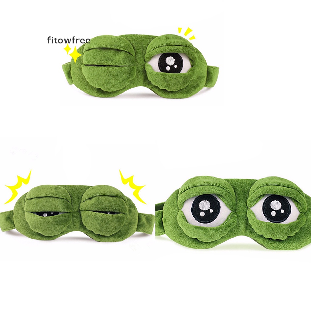 Máscara De Sapo Fitow Sad frog 3D Para Os Olhos Cobertura De Adormecida Descanso Engraçado Presente Divertido em Oferta na Shopee