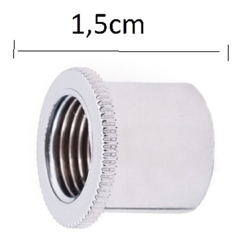 Aperta Canopla Curto 15 mm PVC Cromado