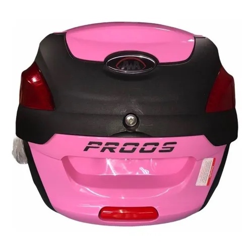 Baú para moto Universal Awa Proos 41 Litros Rosa com base para fixação original