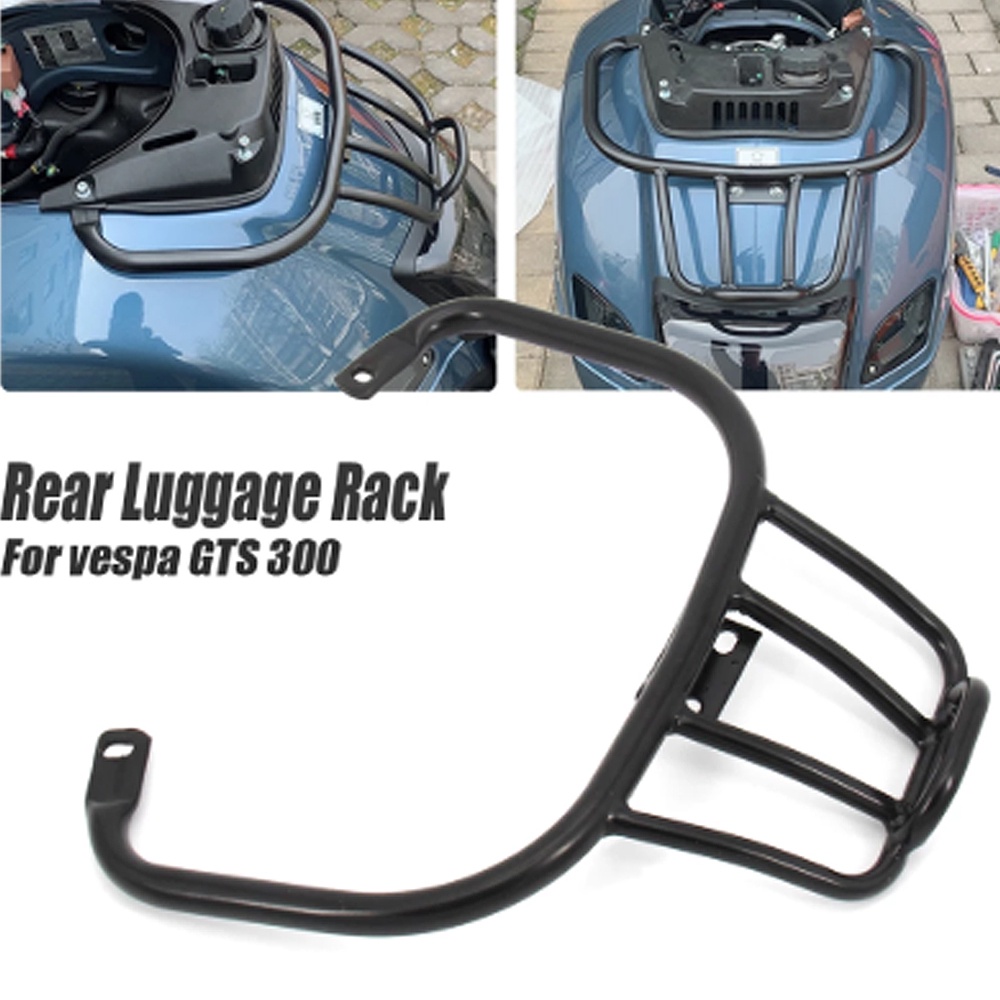 Para VESPA GTS 300 300i GTV HPE 2013-2021 Preto Suporte Traseiro Da Motocicleta Esportes Bagagem Rack Livro Prateleira S