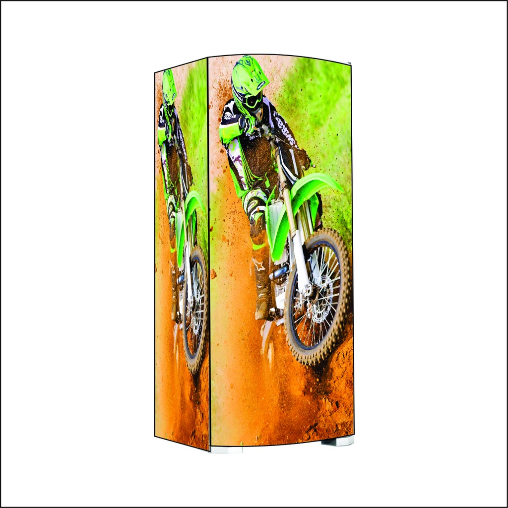 Adesivo envelopamento freezer e geladeira MOTO CROSS corrida moto terra rally
