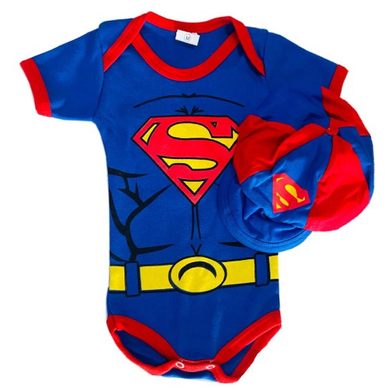 Kit Body Infantil Superman Com Boina Body Bebe Body Mesversario Shopee Brasil