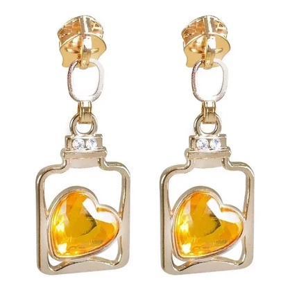 04 Cursor Zíper N°5 Metal Dourado Garrafa Garrafinha Coração